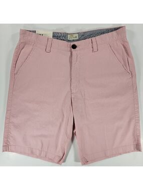 NWT Bob Timberlake Men's Flat Front Stretch Cotton Casual Chino Shorts 34 Pink